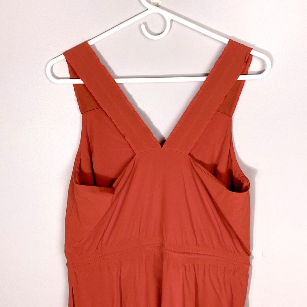 Athleta Savannah Strap Mini Orange Tie Front Sundress size medium - Picture 11 of 12